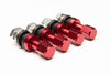 Aluminium Valve Stems/cap set of 4pcs Red